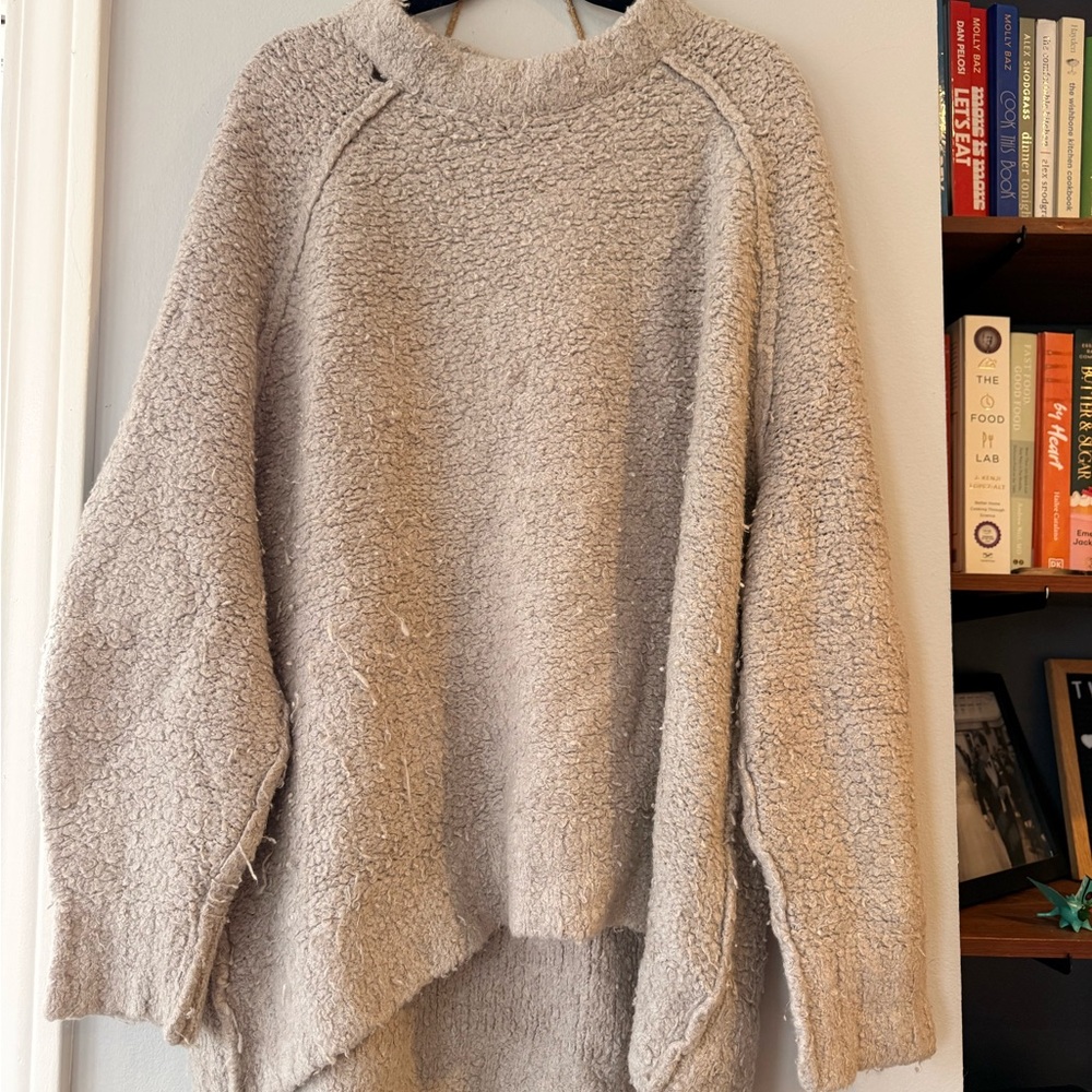 Free People Plush Crewneck Sweater - Light Taupe